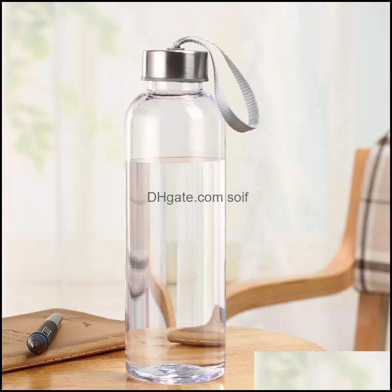 Motion Outdoors Water Bottle Plastic Students Bicycle Cylindrical Cups Coffee Drink Leak Proof Transparent Mugs Simplicity