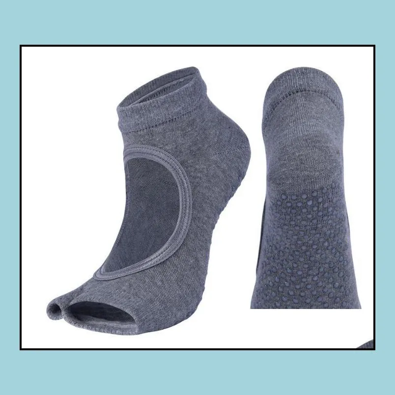 split toe yoga socks combed cotton nonslip backless fingerless dance socks half toe pilates socks 12pair