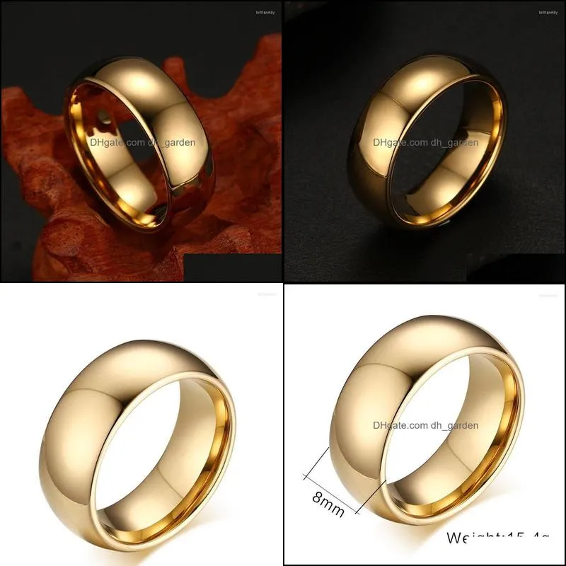 wedding rings tungsten ring for men 8mm classic jewelry smooth hand polishing us 6 7 8 9 10 11 12 13