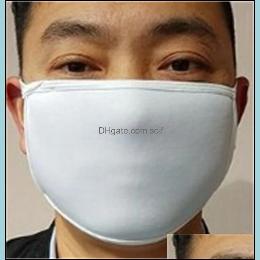 Sublimation Blanks Blank Mascarilla Breathable Washable Respirators Sunscreen Respirable Face Mask Cycling Anti Dust