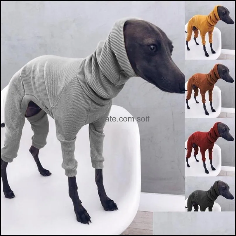 solid color dog apparel hood four legs long bib pet clothing supplies sweater vest jacket