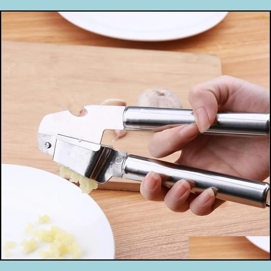 hot sell stainless steel garlic press kitchen accessories gadegts crush cooking vegetable tools garlic peeler crusher descascador