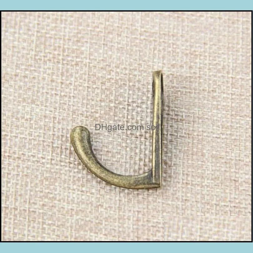 Wholesale- Single Prong Clothes Coat Robe Purse Hat Hook Hanger Antique Bronze 3.4cm x 1.4cm(1 3/8