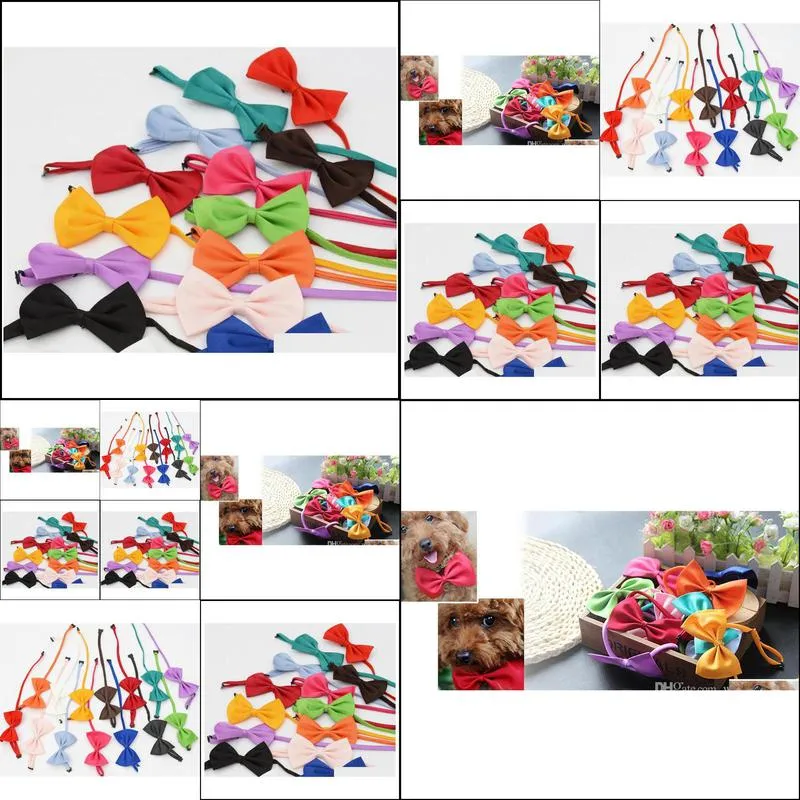 adjustable pet grooming dog apparel accessories rabbit cat bow tie solid bowtie puppy lovely decoration product 9mvsh