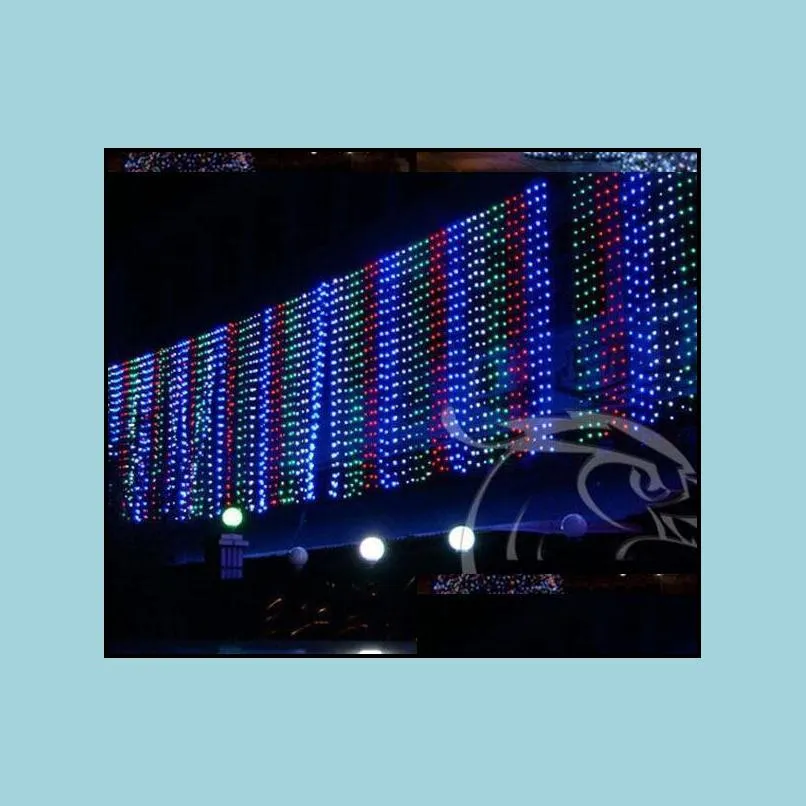 led lamps flashing lamp set 10m x2m falling waterproof christmas waterproof light curtain wedding light ac 110v250v