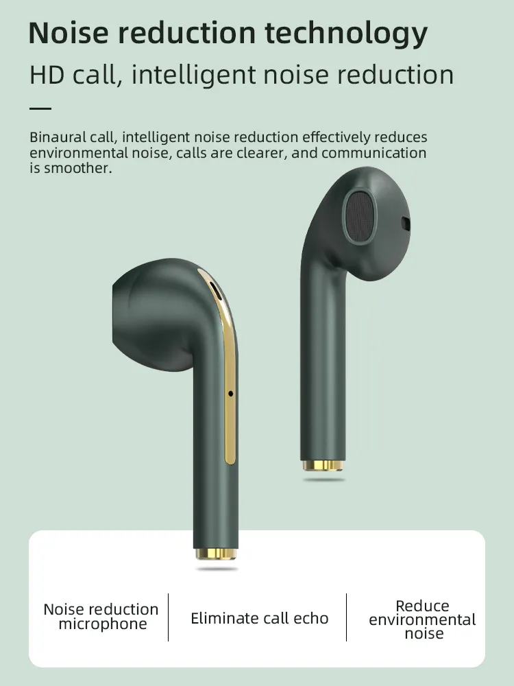 TWS Wireless Earphones Stereo Headset True Bluetooth Earbuds Waterproof IPX4 HIFI-Sound Music Earphone For Iphone  Samsung Xiaomi Sport Headphones