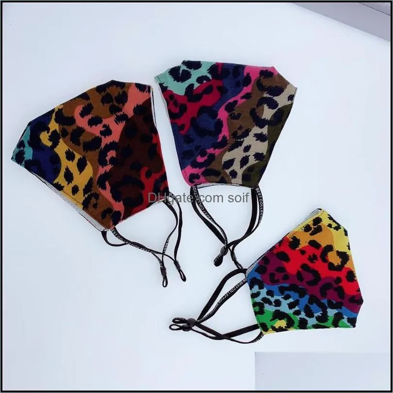 Rainbow Foldable Mouth Masks Leopard Print Protective Mascarilla Earloop Respirators Anti Dust Durable Woman And Man 3 5yz E2