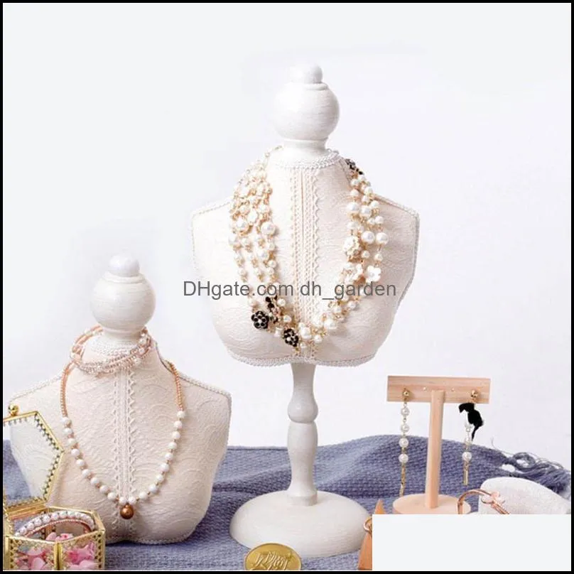 jewelry pouches bags vintage mannequin rack frame hanging necklace stand brit22