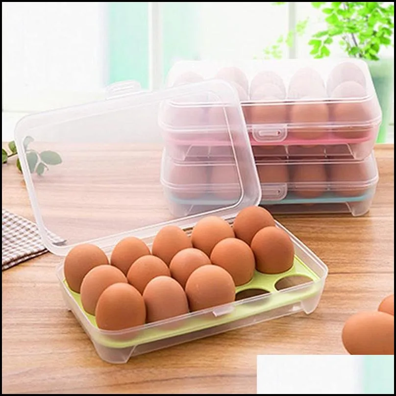 plastic egg storage box organizer refrigerator storing 15 eggs organizer bins outdoor portable container storage egg boxes free