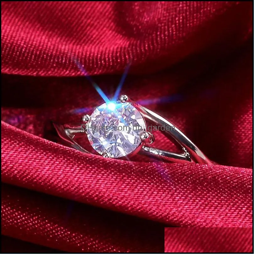 wedding rings simple cubic zirconia for women fashion jewelry silver color engagement female anel partyweddingwedding brit22