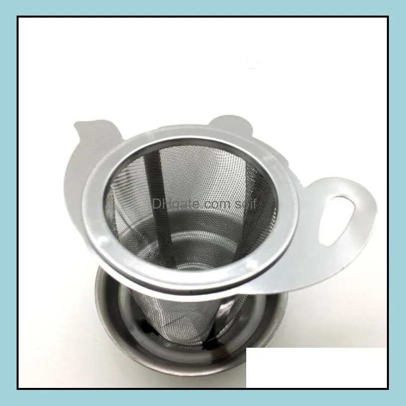 Tea Mesh Metal Infuser Stainless Steel Cup Strainer Leaf Filter with Cover New Kitchen Accessories Tea Infusers 417 N2