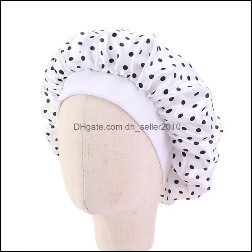 children printing nightcap watermelon dot bow pattern satin wide band bonnet baby fashion cute beanie comfortable 4 3jd f2