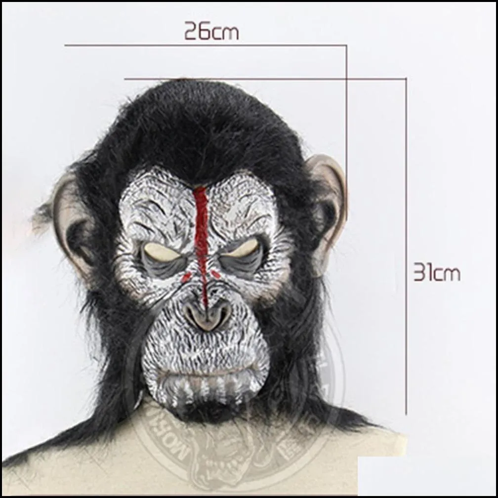 planet of the apes halloween cosplay gorilla masquerade mask monkey king costumes caps realistic monkey mask y200103