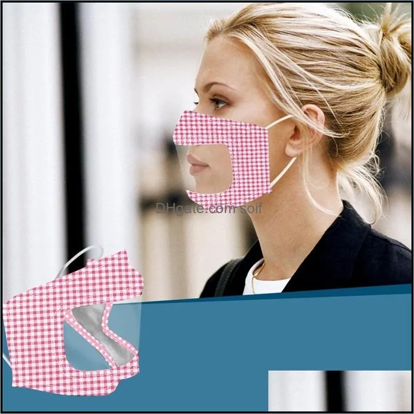 Transparent Printings Mask Deaf Mute Lip Language Respirators Adjust Reuseable Masks Dust Cover Fashion Colorful Three Layer 7hy E2