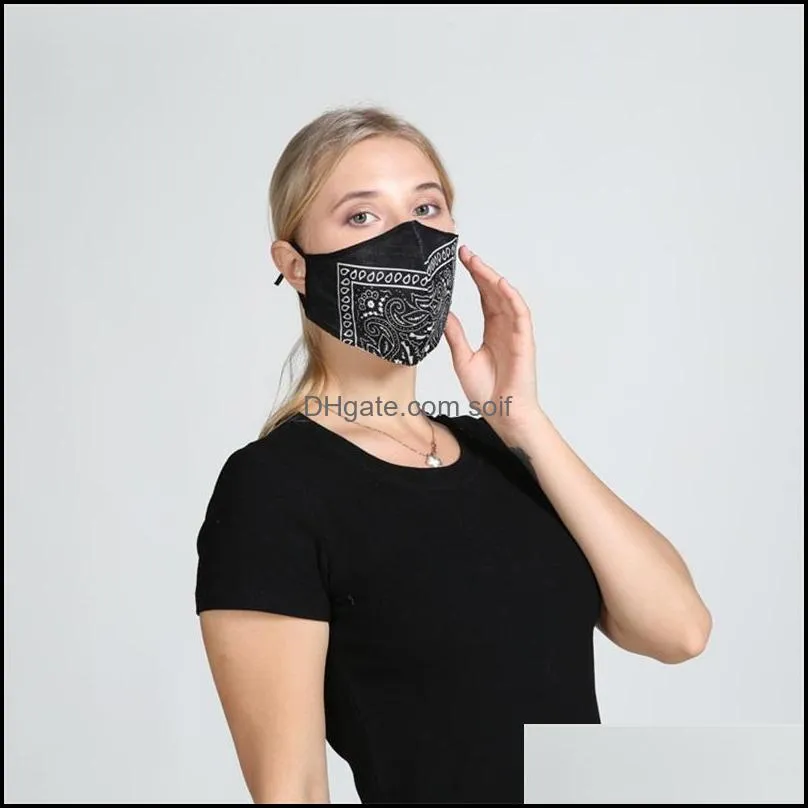 Reusable Cotton Cloth Face Masks Washable Mascarilla Dustproof Respirator Hanging Ear Color Matching Cashew Average Size 4 5wh D2