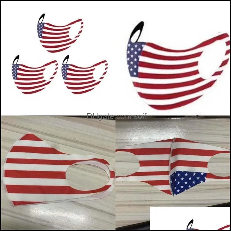 America National Flags Respirator Cloth Face Masks Reusable Stars Strips Ventilation Mascarilla Custom Washable Fashion Dustproof 2 2bj