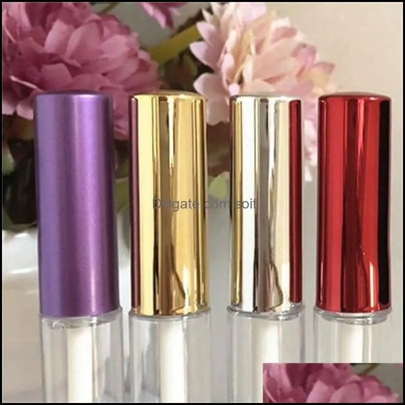 5ml Plastic Lipgloss Tube Multi Colour Lid Empty Clear Lip Gloss Lipstick Lipglaze Container Eyelash Eyeliner Organizer 1 4jd L2