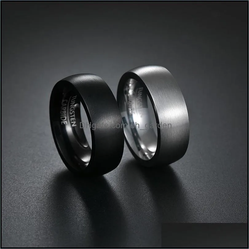 wedding rings us size 8mm sell tungsten carbide ring engagement jewelry bague homme classic black matte surface steelwedding brit22