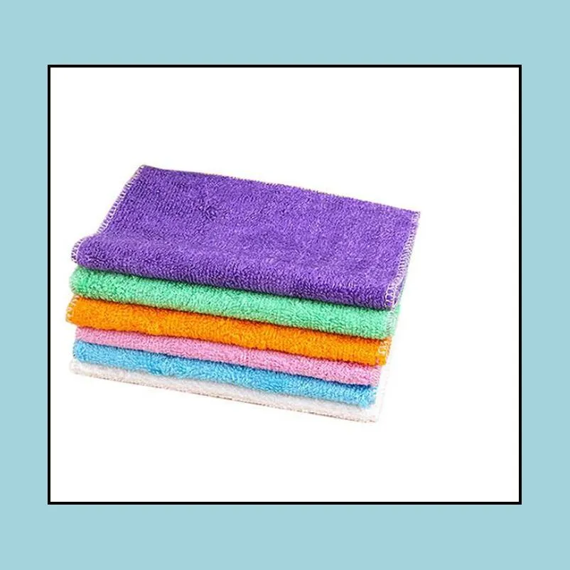 bamboo fiber scouring pad towel dishcloth bamboo fiber oil washing towels scouring pad kitchen gadget