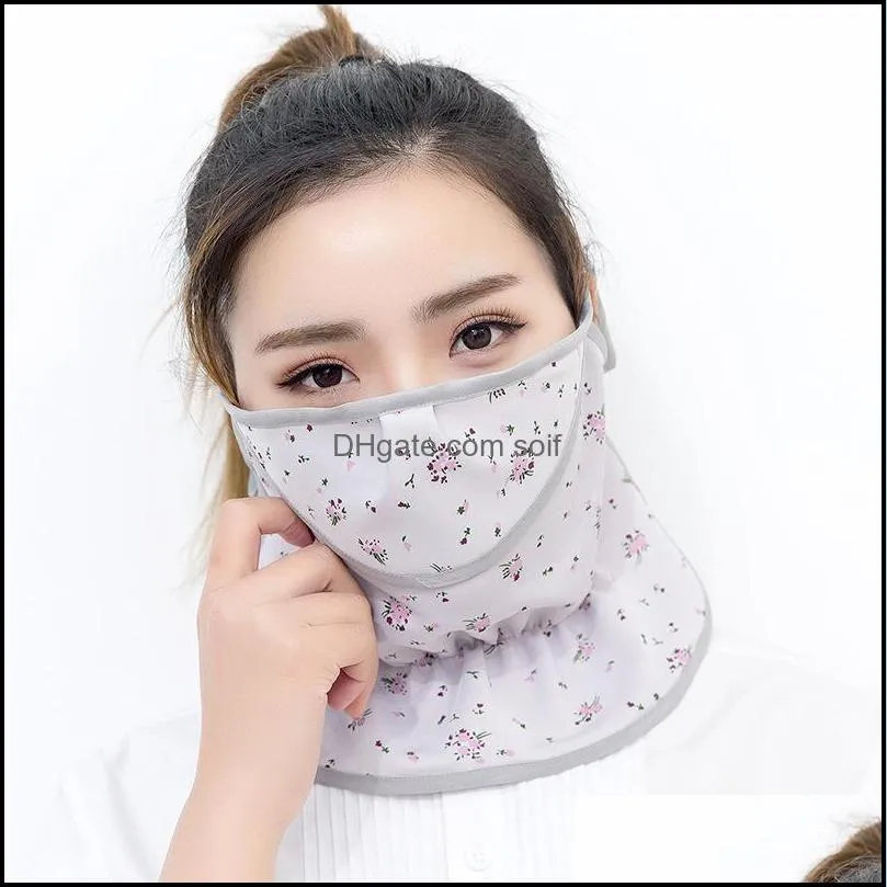 Fashion Designer Face Mask Ice Silk Multi Colours Flower Respirator Breathable Sun Proof Outdoor Sport Ride Mouth Masks