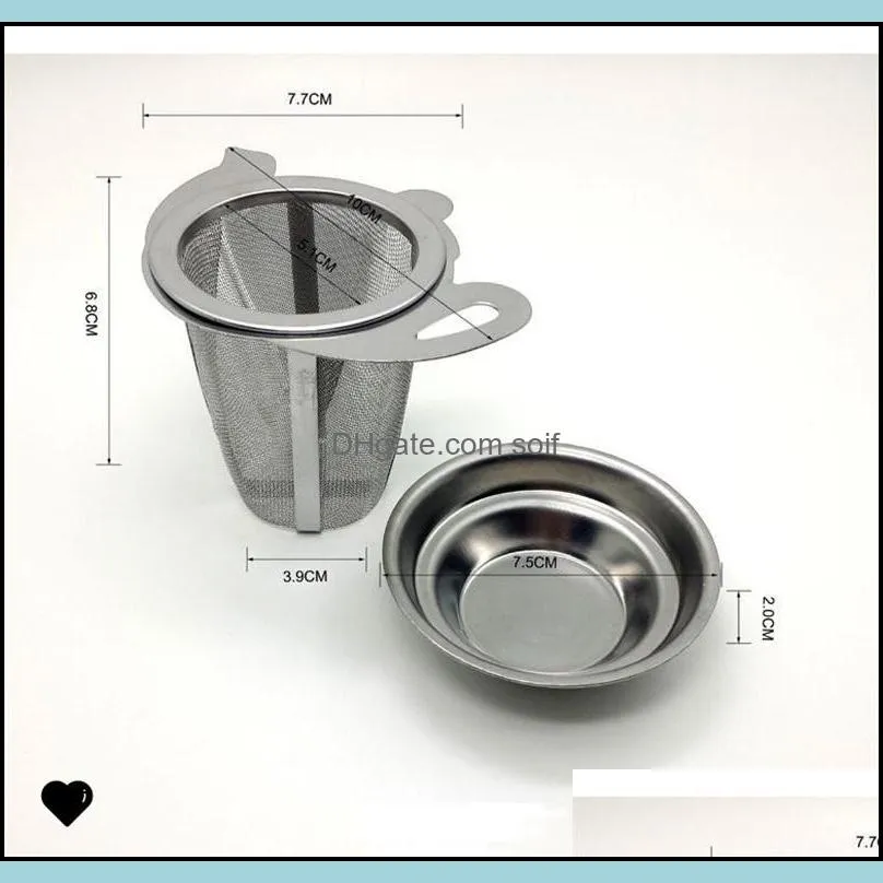 Tea Mesh Metal Infuser Stainless Steel Cup Strainer Leaf Filter with Cover New Kitchen Accessories Tea Infusers 417 N2