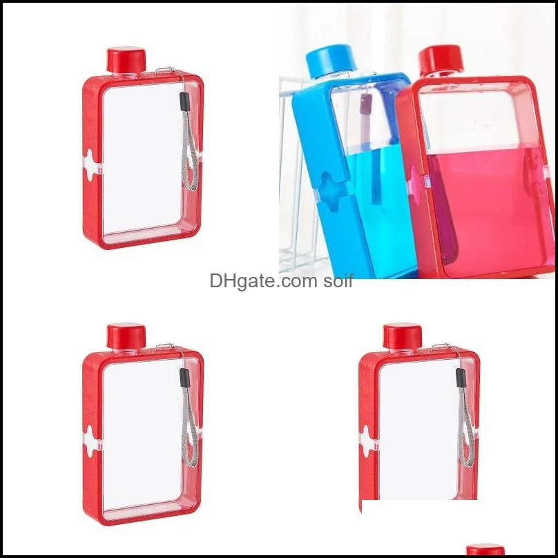 A5 Water Cup 380ml Outdoor Sports Square Plastic Kettle Portable Creative Paper Drinks Bottle New Pattern 8 8kn J2