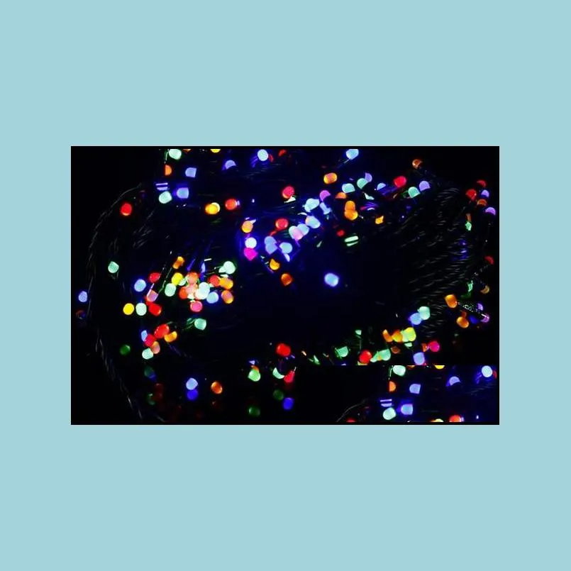 10m 100 led string light fairy christmas holiday xmas outdoor decoration lighting dark green wire white/blue/colorful/warm white