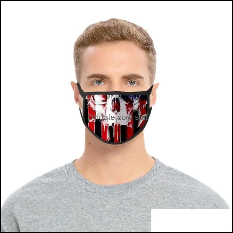 Tooth Skulls Dust Face Masks Black Reusable Mascarilla Fashion Anti Smoke Mascherine Washable Cycling Breathing Adults Children 2 2bl