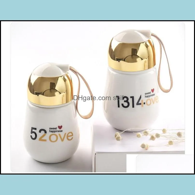 Fashion 1314 Water Bottle Heat Resisting Lovers Ceramic Cup Valentine Day Gift Many Styles 6 5zw C R