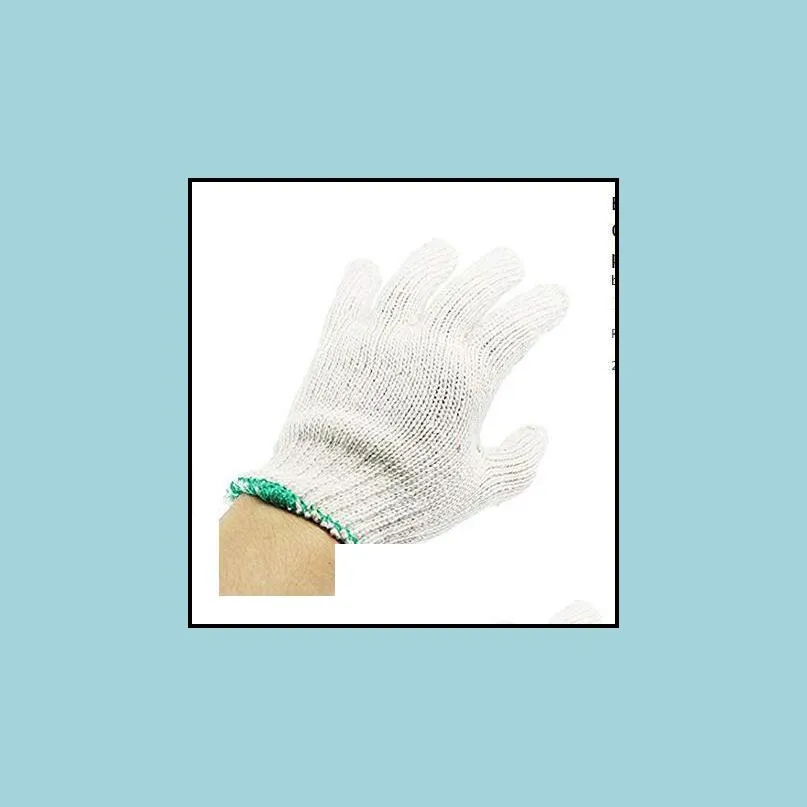 30pairs work gloves white green elastic cuff cotton yarn gloves gardening work industrial worker hand glove workers safety protection