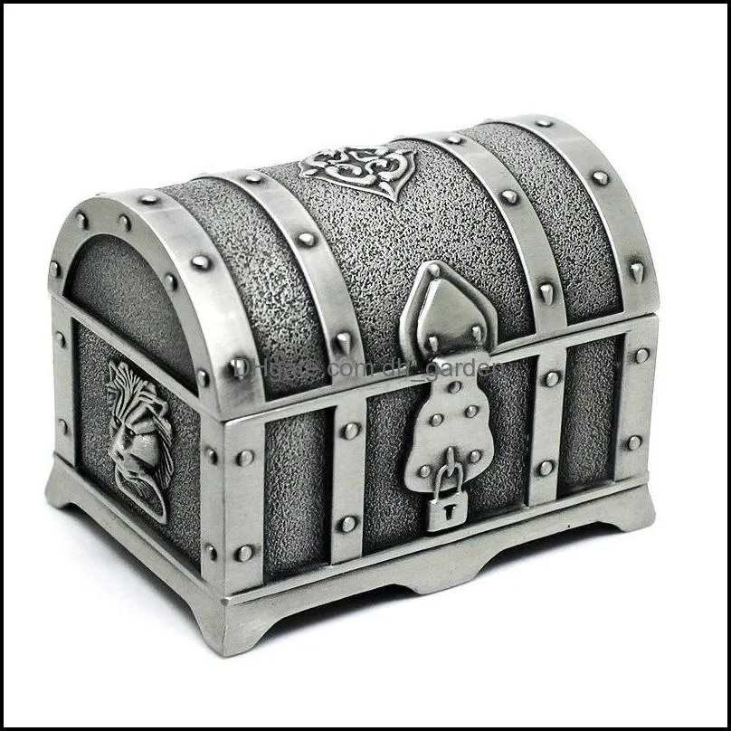 jewelry pouches bags size s 7x5x5cm retro treasure chest vintage box trinket case gift storage metal brit22