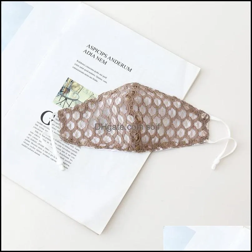 Lace Mouth Respirator Earloop Purity Color Reusable Mascarilla Recycling Anti Dust Face Mask Foldable Protection Fashion Man Woman 3 5hh