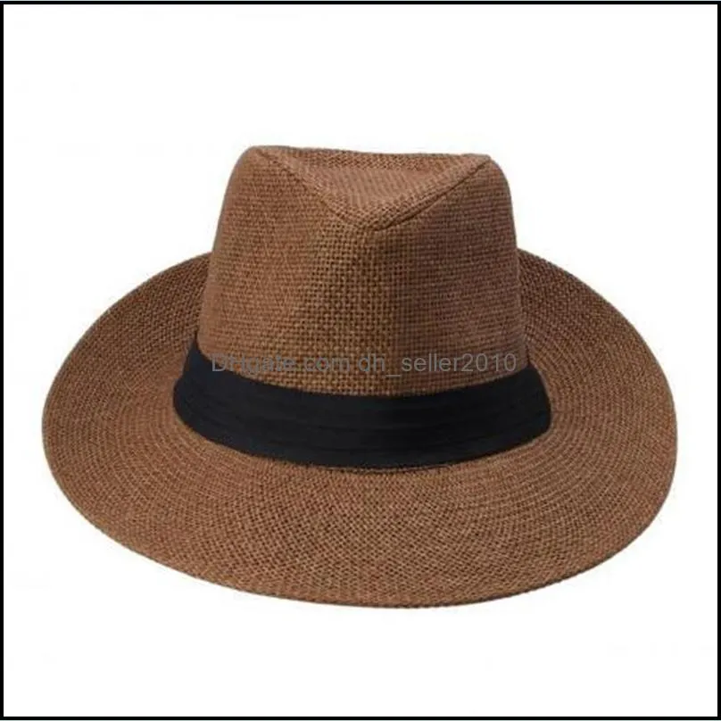 straw weaving sun hat summer new pattern formal men and women big  wide brim caps black fashion