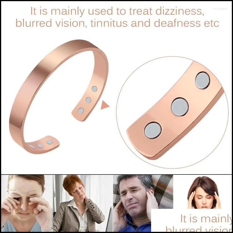 bangle pure copper energy magnetic bracelet healthy care arthritis therapy fashion jewelry wristbracelet for men women