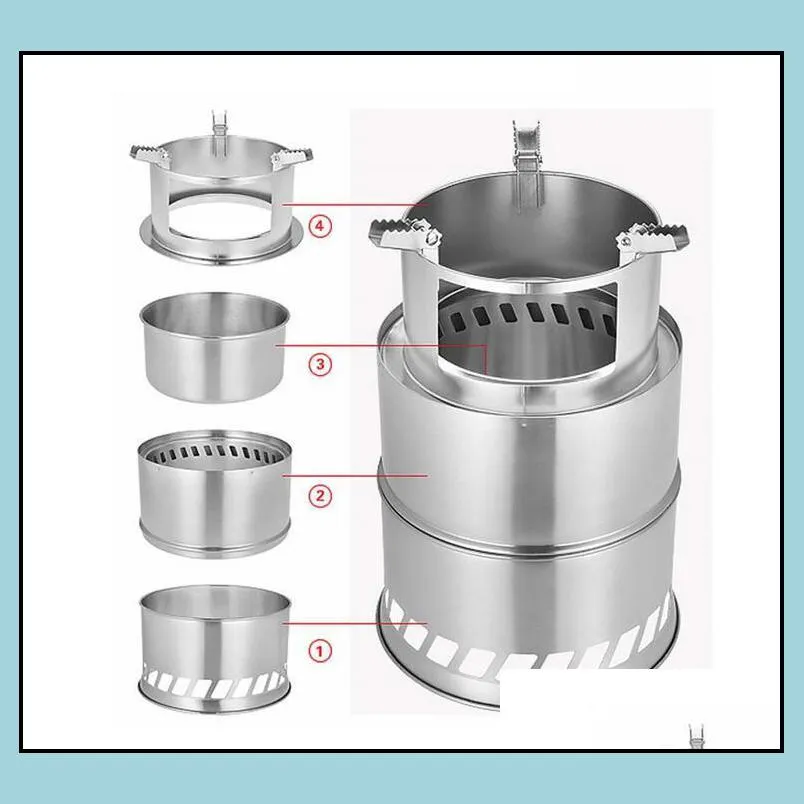 outdoor camping furnace end deconstructable wood stoves picnic barbecue stoves cross border detachable wood burner furnace