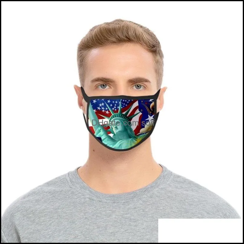 Fashion Face Mask Windbreak Mascarilla Reuseable Respirator Adults Children Cat Usa Flag Hanging Ear Trial Order 2 2fd D2