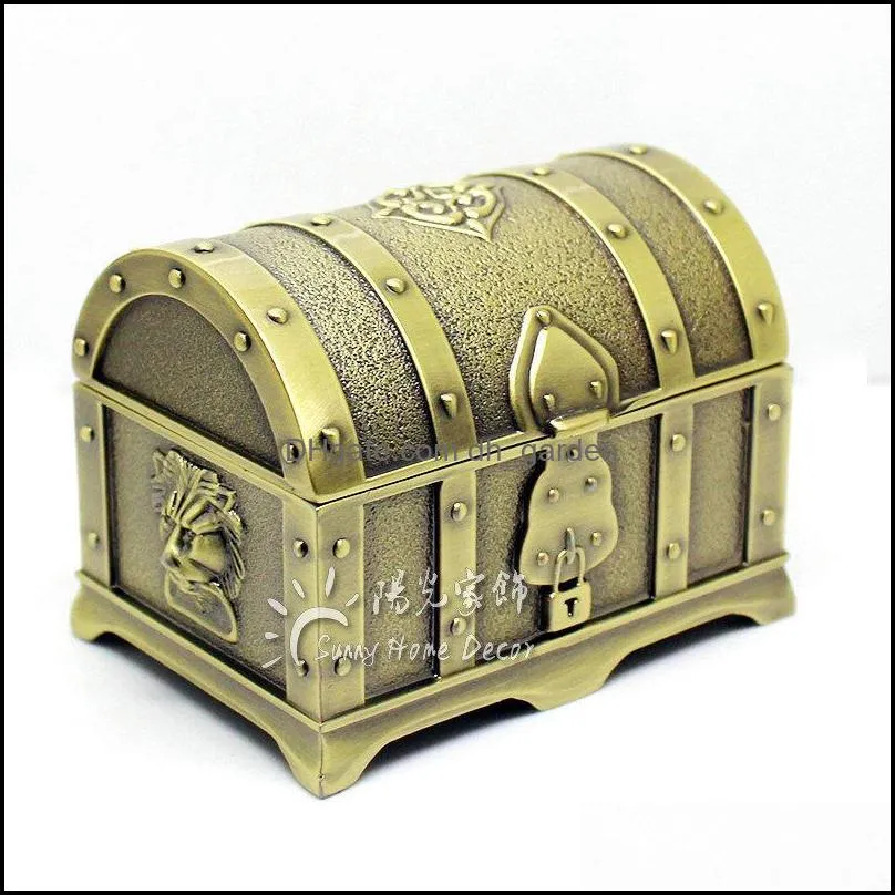 jewelry pouches bags size s 7x5x5cm retro treasure chest vintage box trinket case gift storage metal brit22