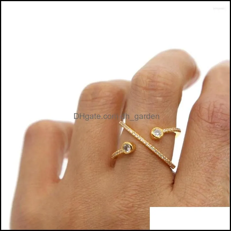 wedding rings bezel clear cubic zirconia paved open criss cross x shape full finger band cz kunckle for women jewelry