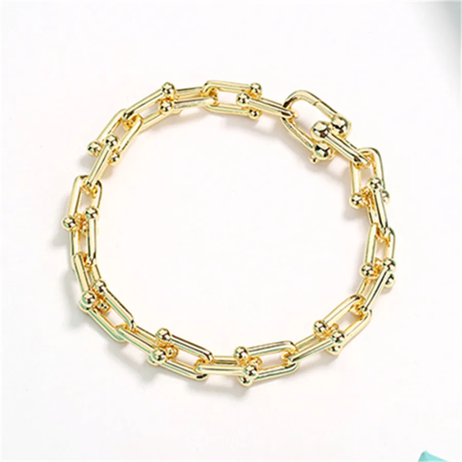 charm bracelets ushaped slim design chain fine jewelry for women golden bracelet pulseiras famous jewelry