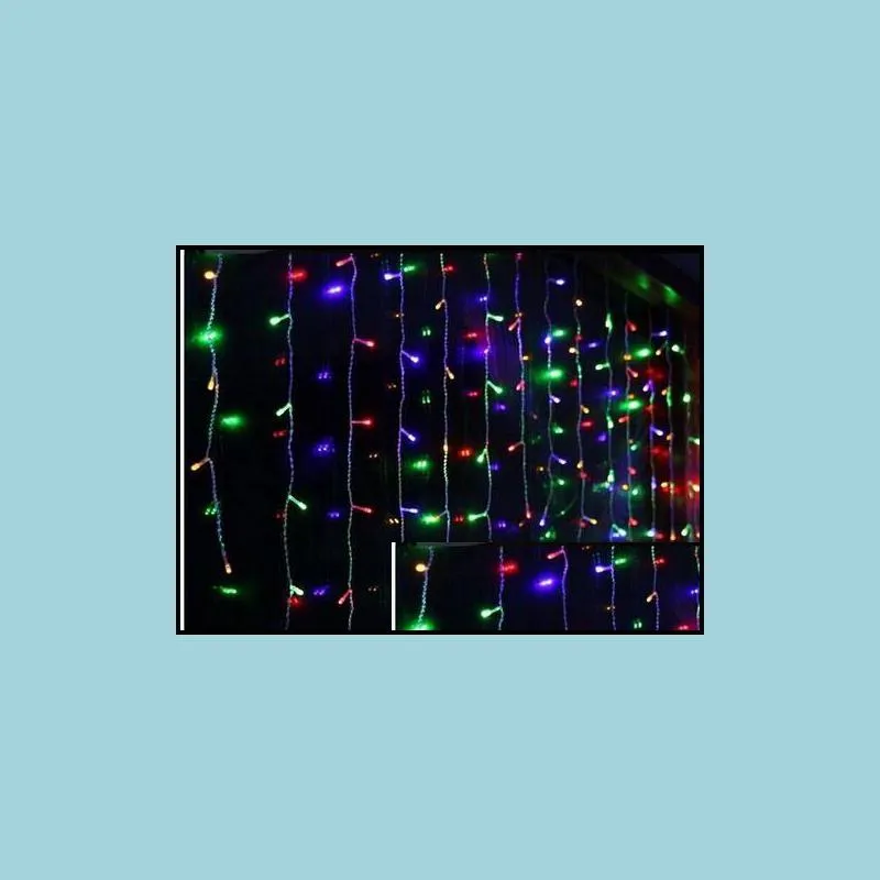 20mx0 65m 600 leds holiday christmas garden curtain icicle string led lights decoration 8 flash modes waterproof ac 110v220v 