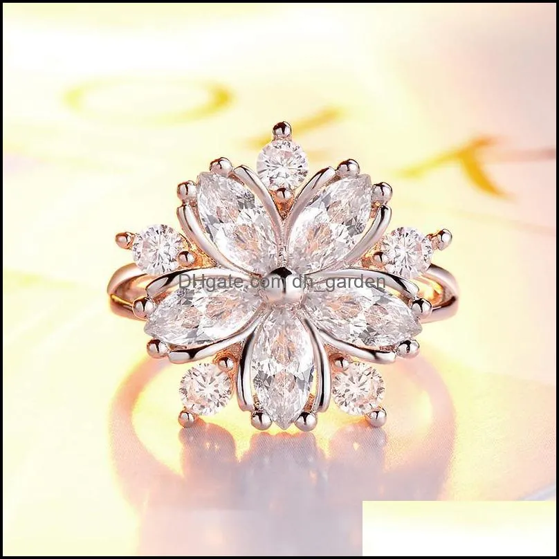 wedding rings elegant fashion sakura princess engagement for bride jewelry romantic cherry blossom zircon lady ringswedding brit22