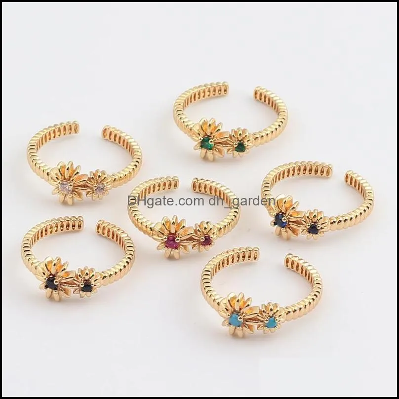 wedding rings south korea exquisite crystal flower ring temperament sweet simple opening womens jewelrywedding brit22