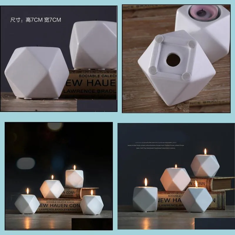 hightemperature firing ceramic europeanstyle simple creative ceramic candlestick decoration cafe candlelight dinner candle candle holder