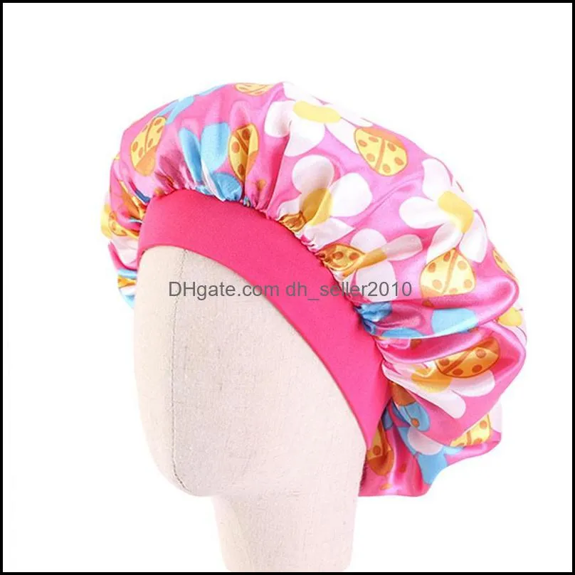 children printing nightcap watermelon dot bow pattern satin wide band bonnet baby fashion cute beanie comfortable 4 3jd f2