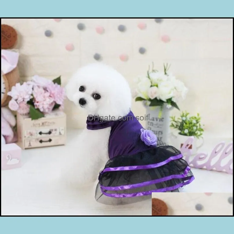 pet princess dresses apparel dog cat summer cute dress dogs sweet puppy wedding skirts 426 v2