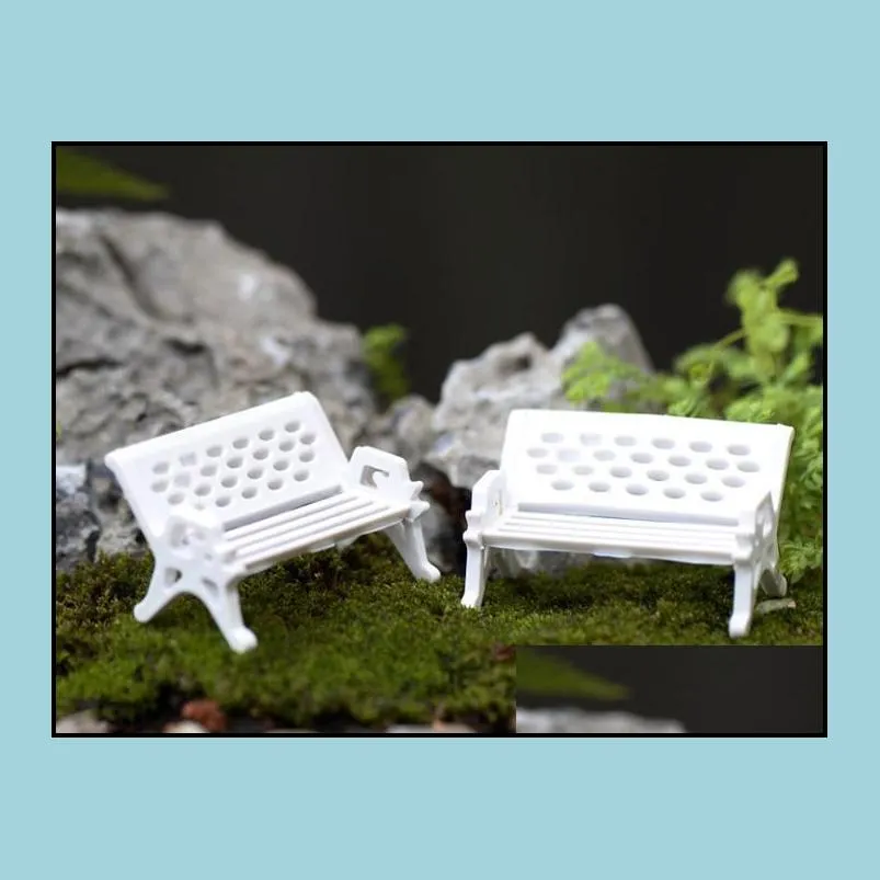 crafts 50pcs mini modern park benches miniature fairy garden miniatures accessories toys for doll house courtyard decoration