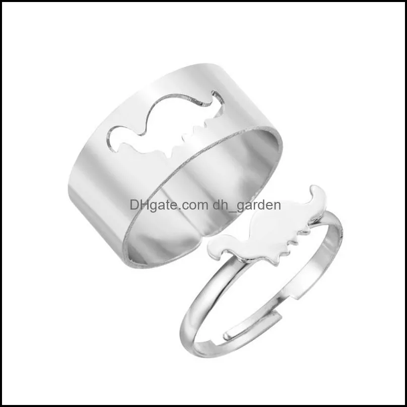 wedding rings trendy silver color butterfly for women men lover couple set adjustable friendship engagement open ring giftwedding