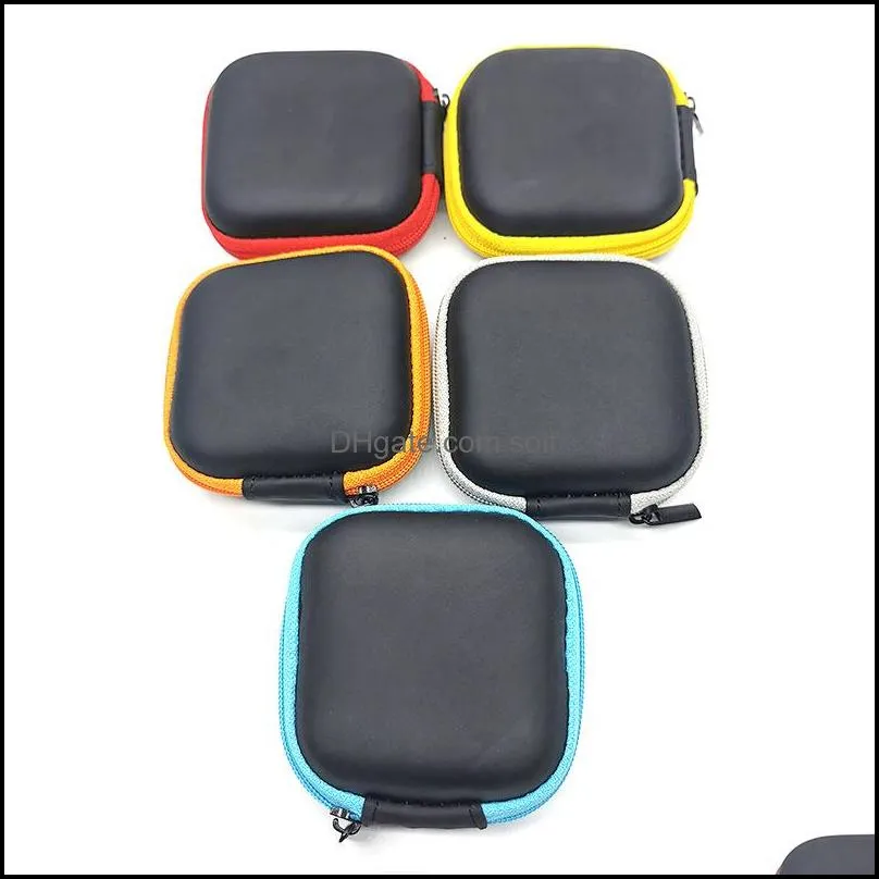 Mini Zipper Earphone box Protective USB Cable Organizer Spinner Storage Bags Headphone Case PU Leather Earbuds Pouch 6 O2