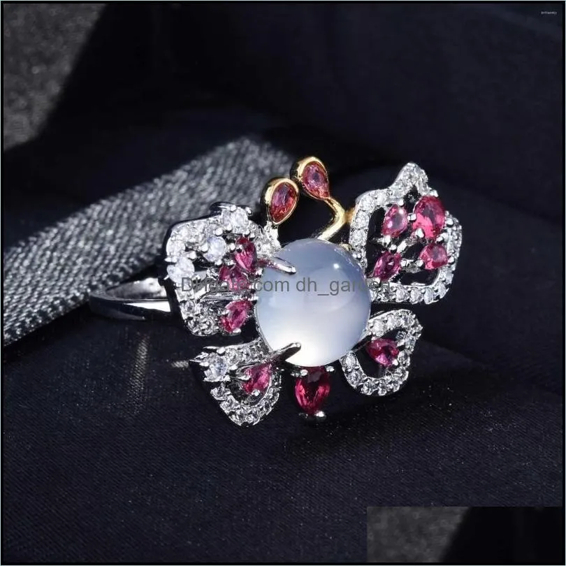 wedding rings fashion crystal butterfly personality ring women luxury jewelry stage show accessories gift adjustable size r1949