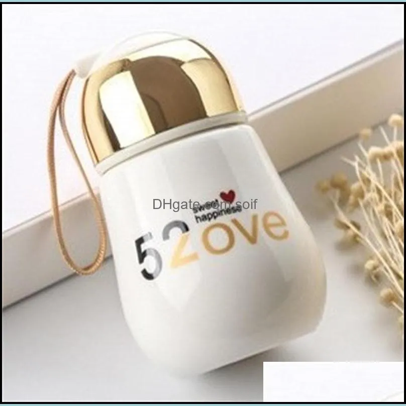 Fashion 1314 Water Bottle Heat Resisting Lovers Ceramic Cup Valentine Day Gift Many Styles 6 5zw C R